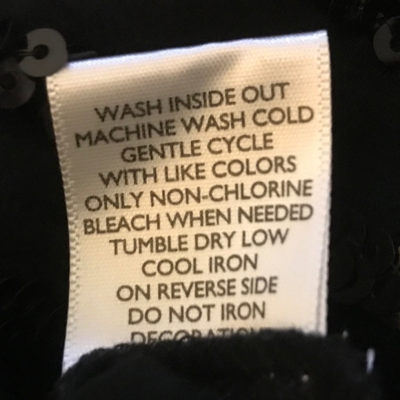 Sparkly INC sequin-striped black on black long sleeve boat neck top (L) - Picture 11 of 13